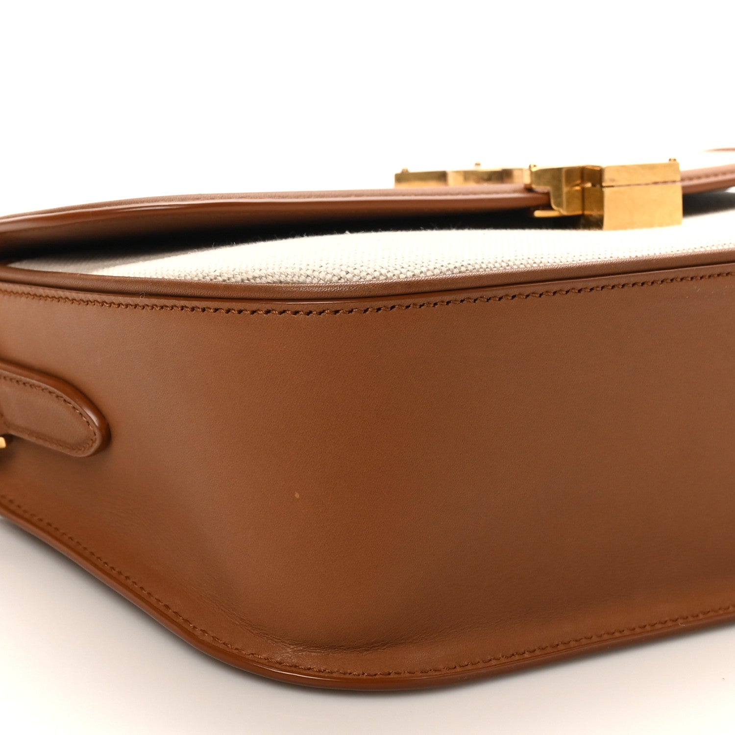 Linen Calfskin Monogram Small Solferino Satchel Greggio Brick
