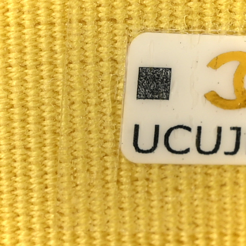 Lambskin Quilted Enamel Logo Flap  Holder On Chain Yellow
