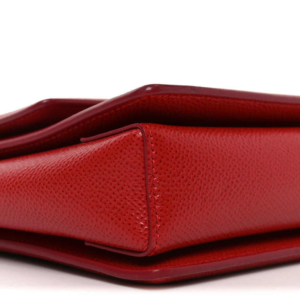 Printed Calfskin Ginny Shoulder Bag Red