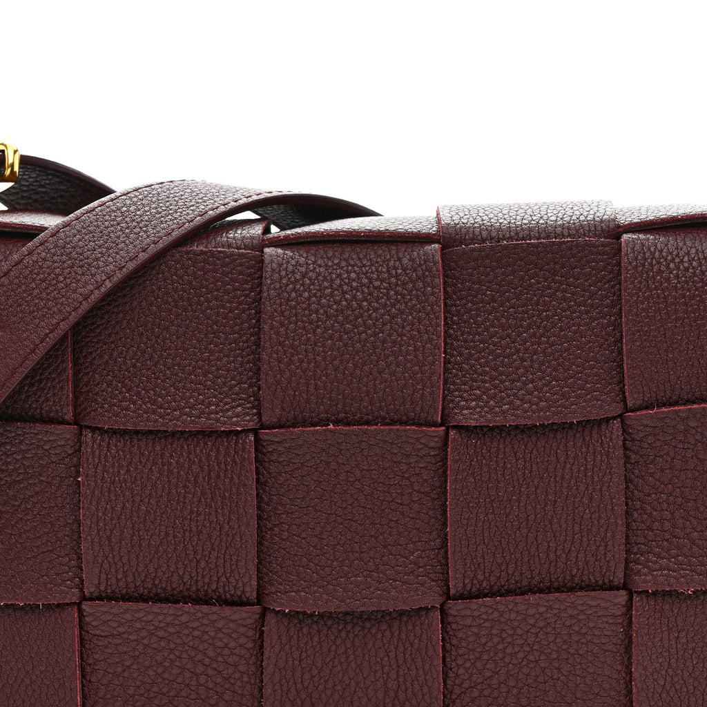 Grained Calfskin Maxi Intrecciato Cassette Crossbody Bag Bordeaux