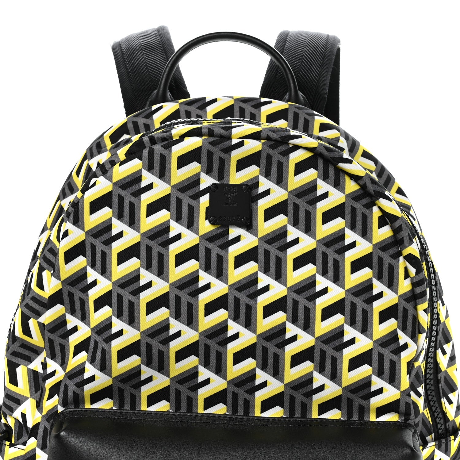 Cubic Monogram Medium Backpack Black Yellow