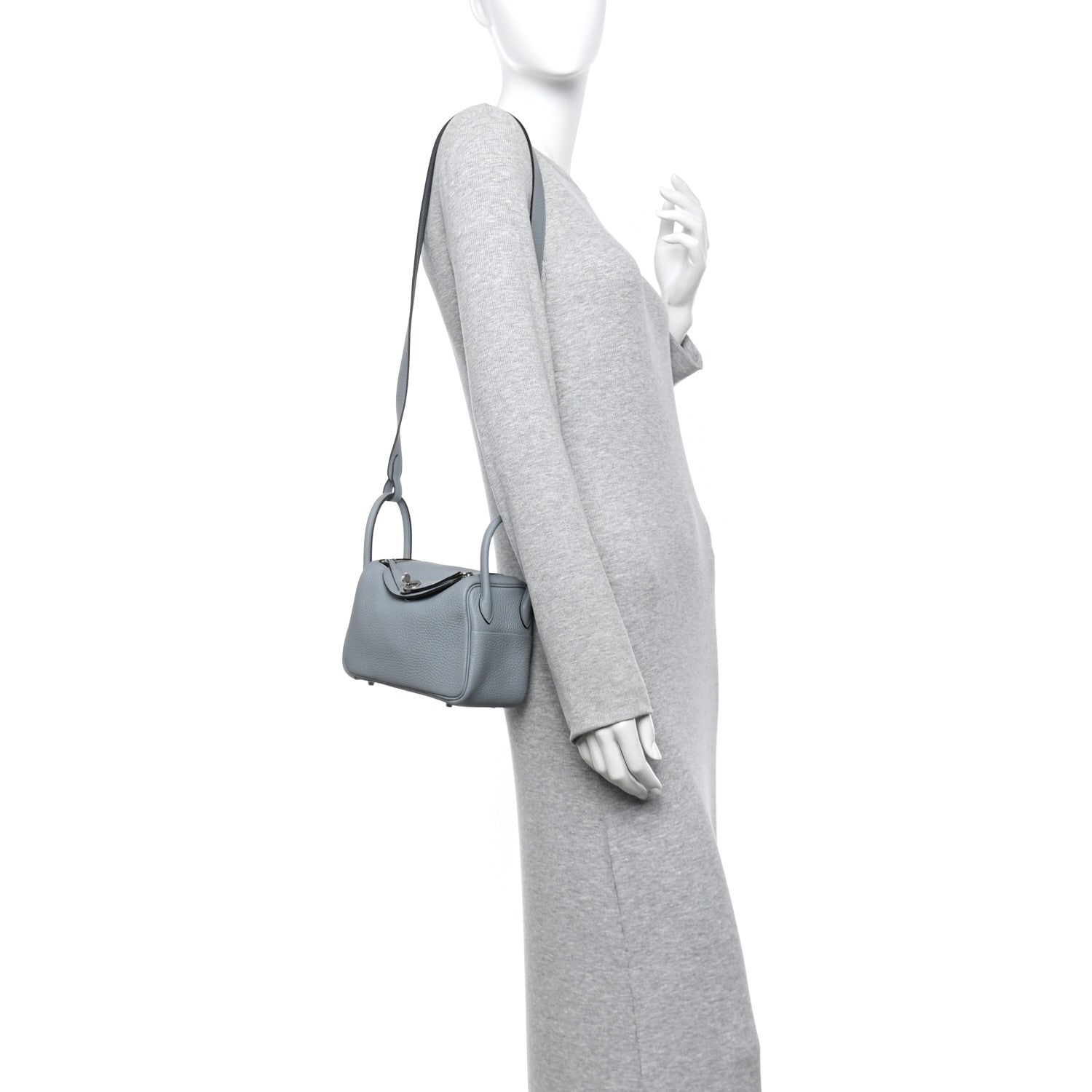Taurillon Clemence Mini Lindy 20 Gris Pantin