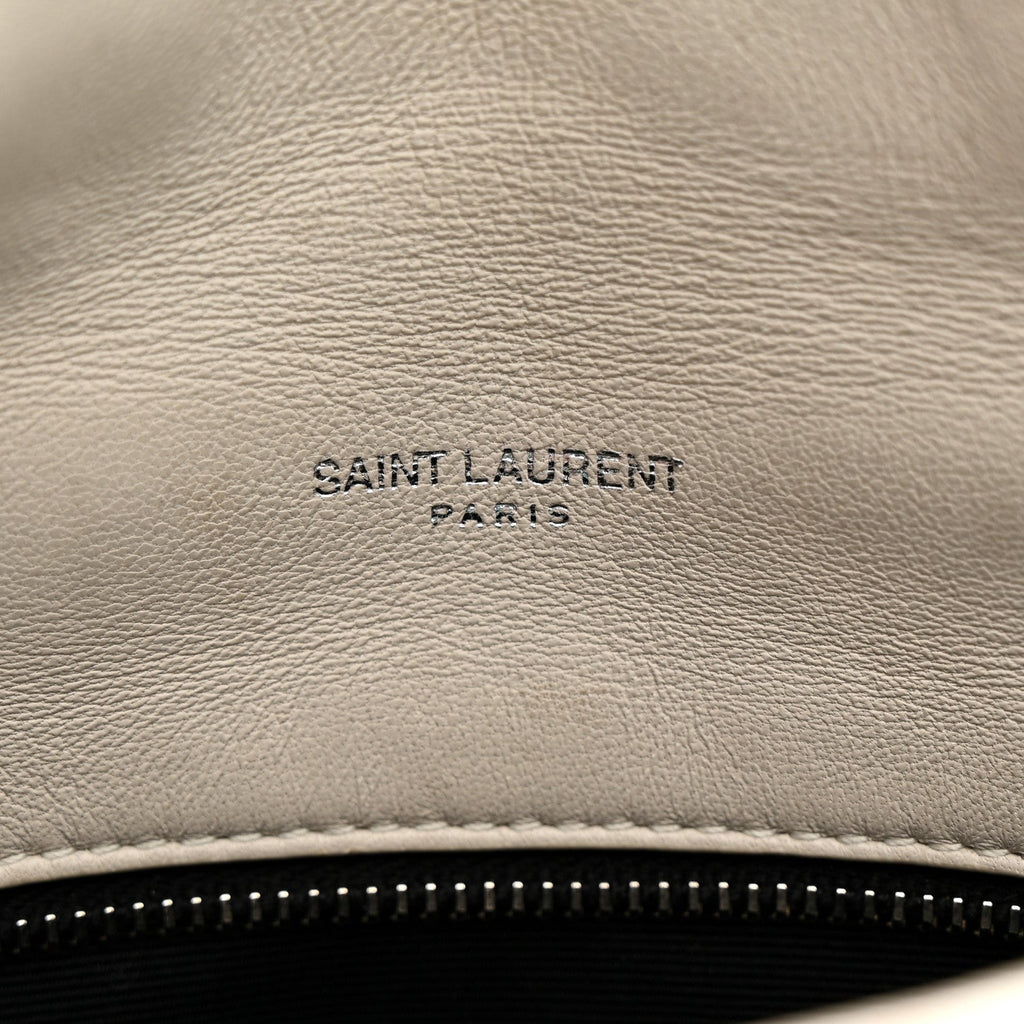 Lambskin Quilted Toy Loulou Puffer Monogram Chain Satchel Crema Soft