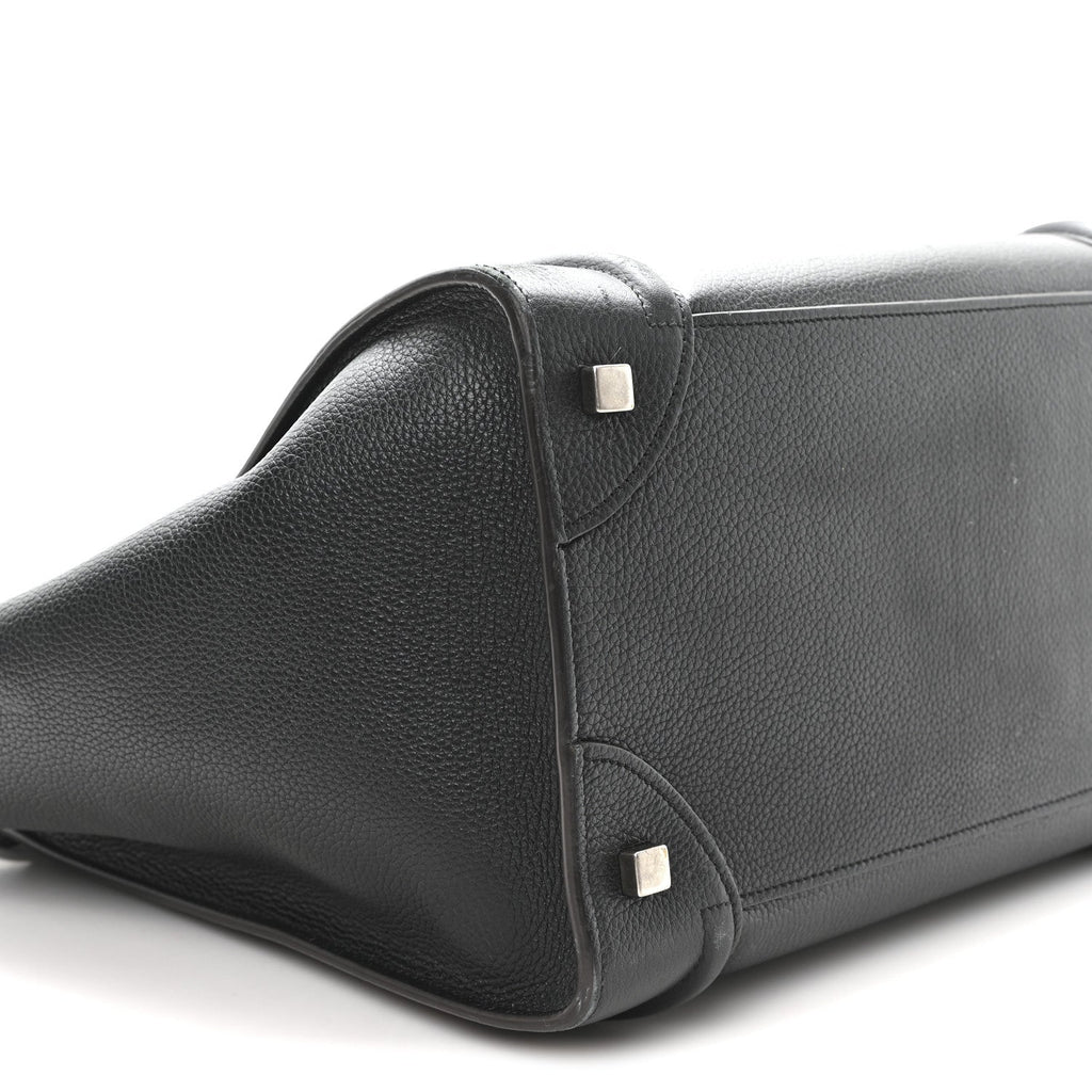 Drummed Calfskin Mini Luggage Black