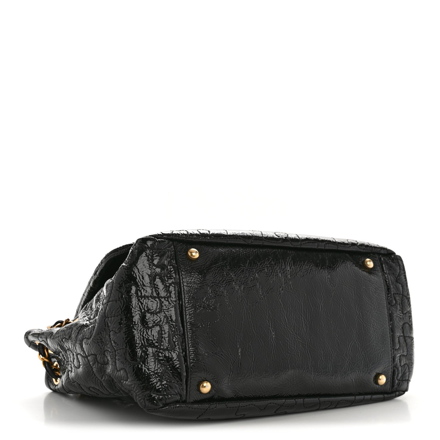 Patent Puzzle Accordion Flap Bag Black