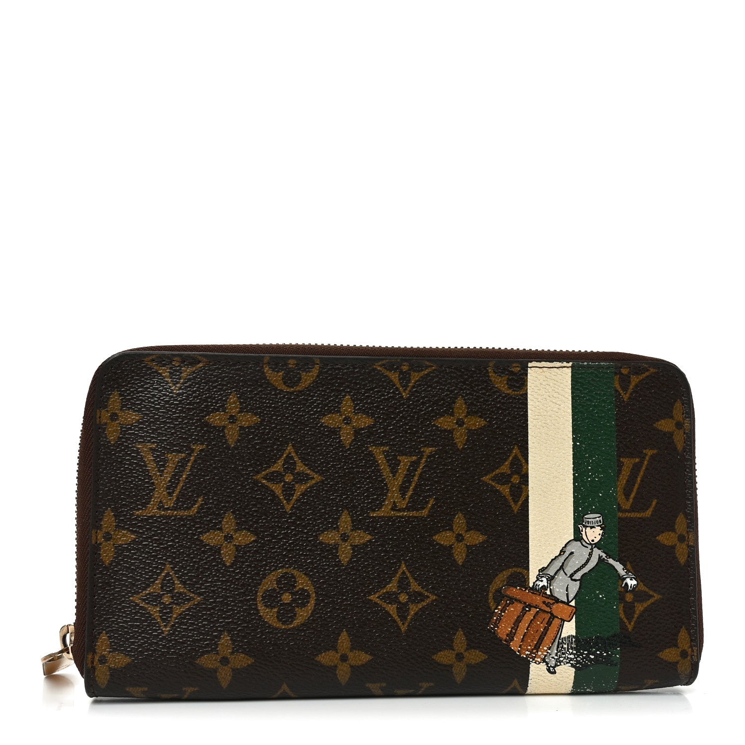 Monogram Groom Zippy Organizer Wallet Green