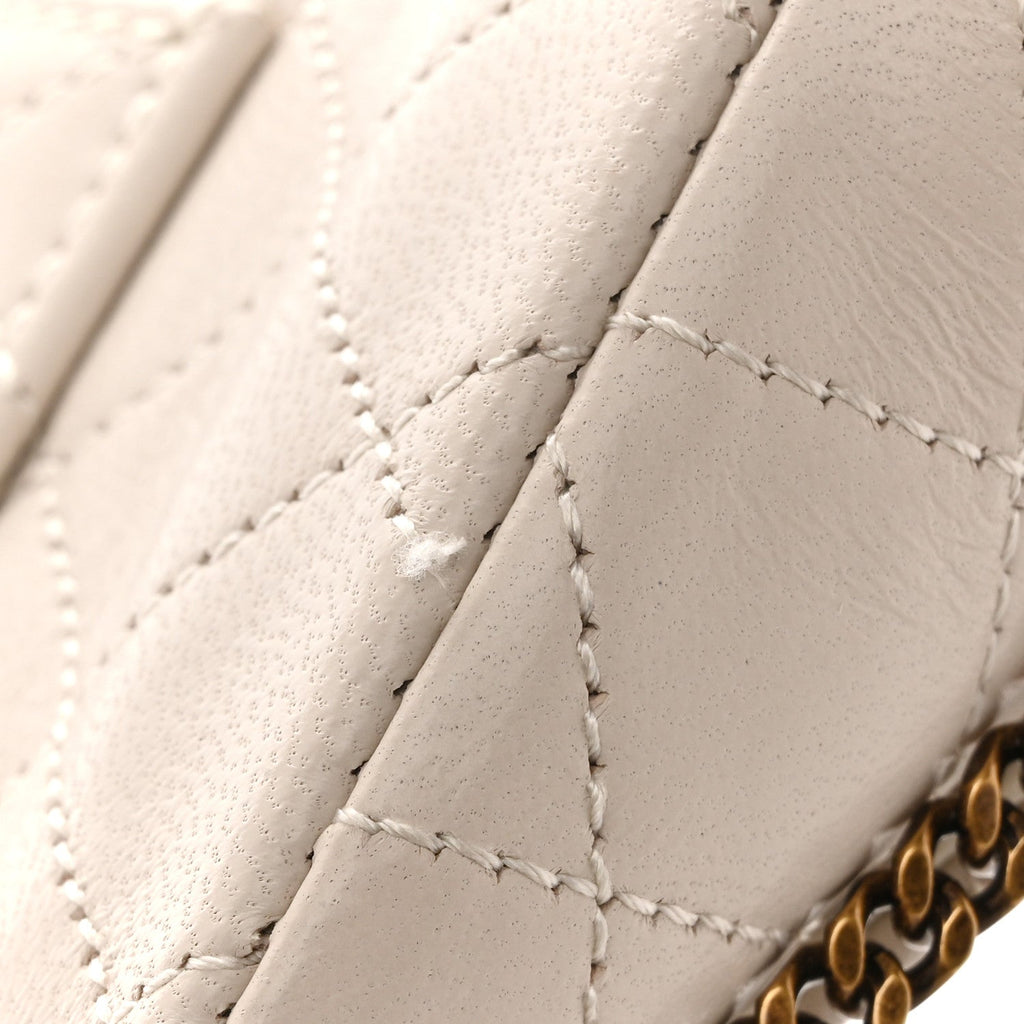 Lambskin Quilted Gaby Phone Holder Crossbody Crema Soft