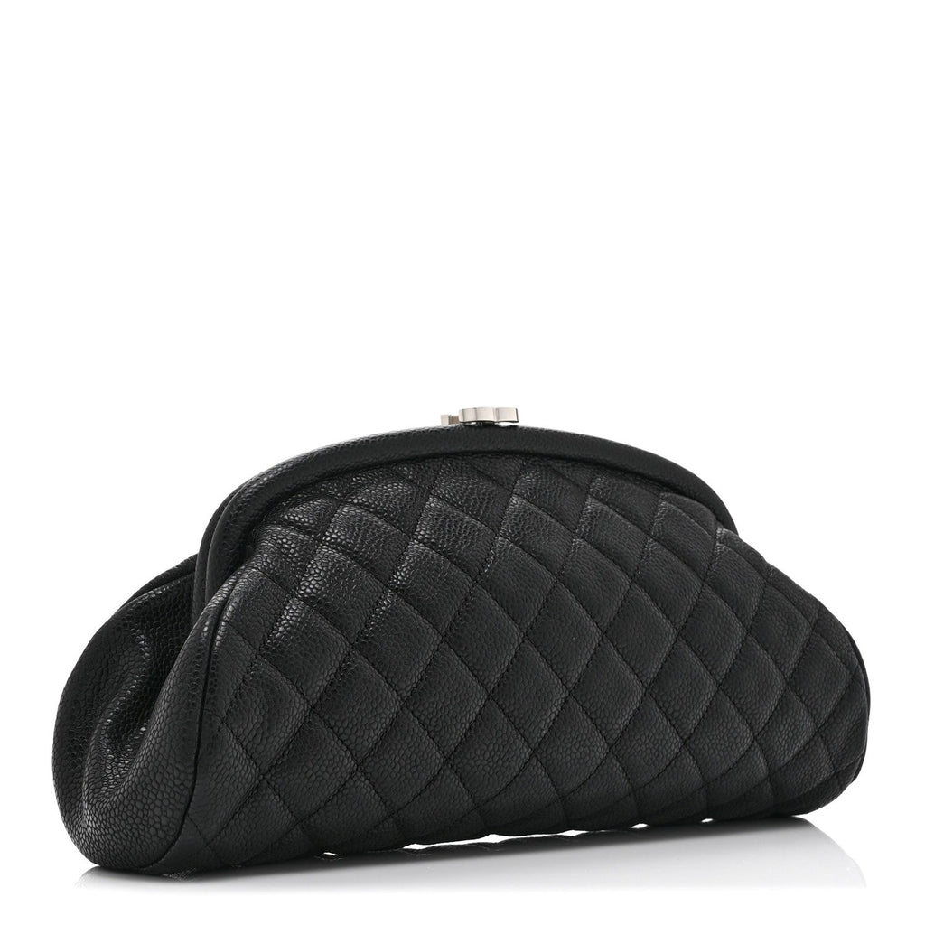Caviar Quilted Timeless Clutch Black