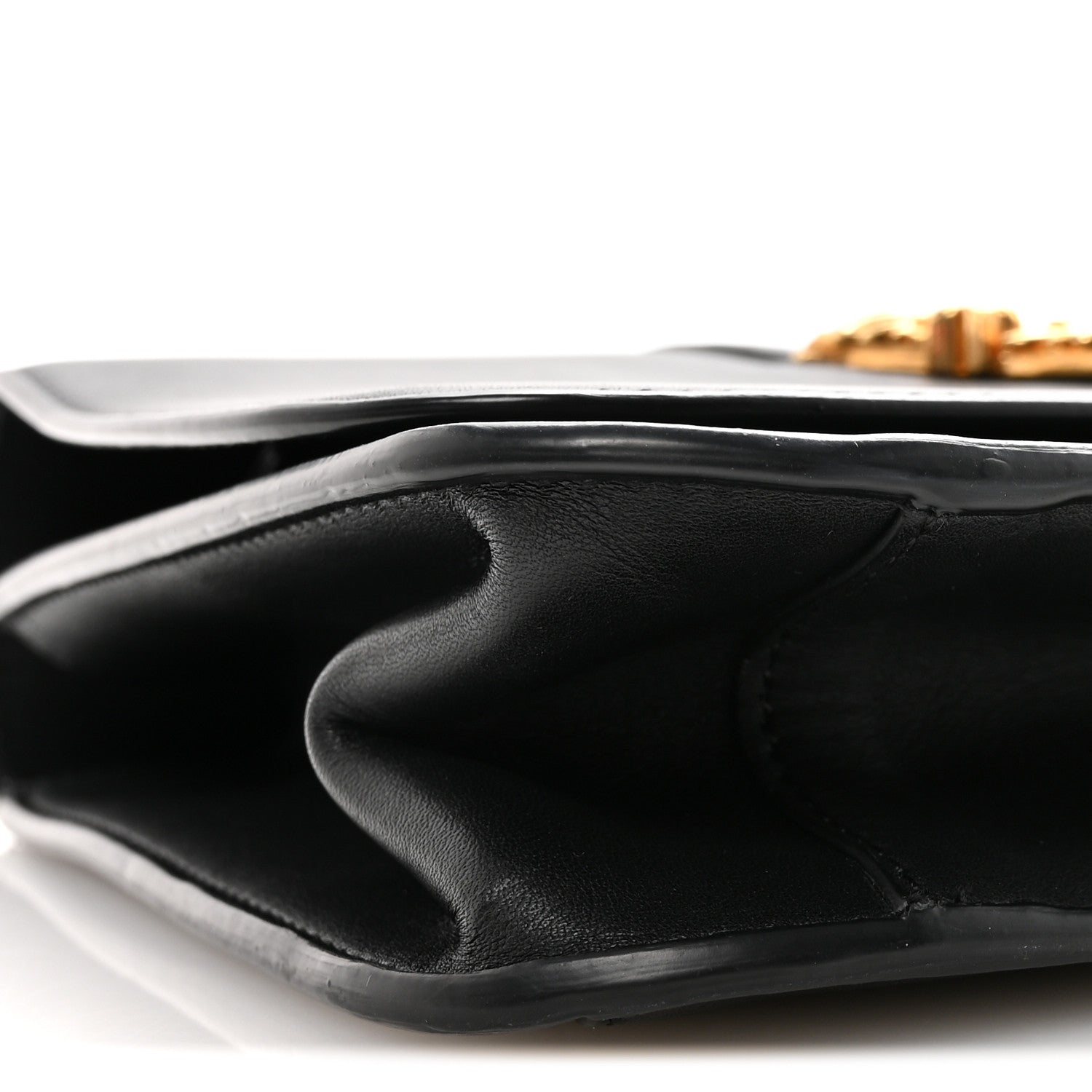Vitello Barocco Virtus Top Handle Shoulder Bag Black