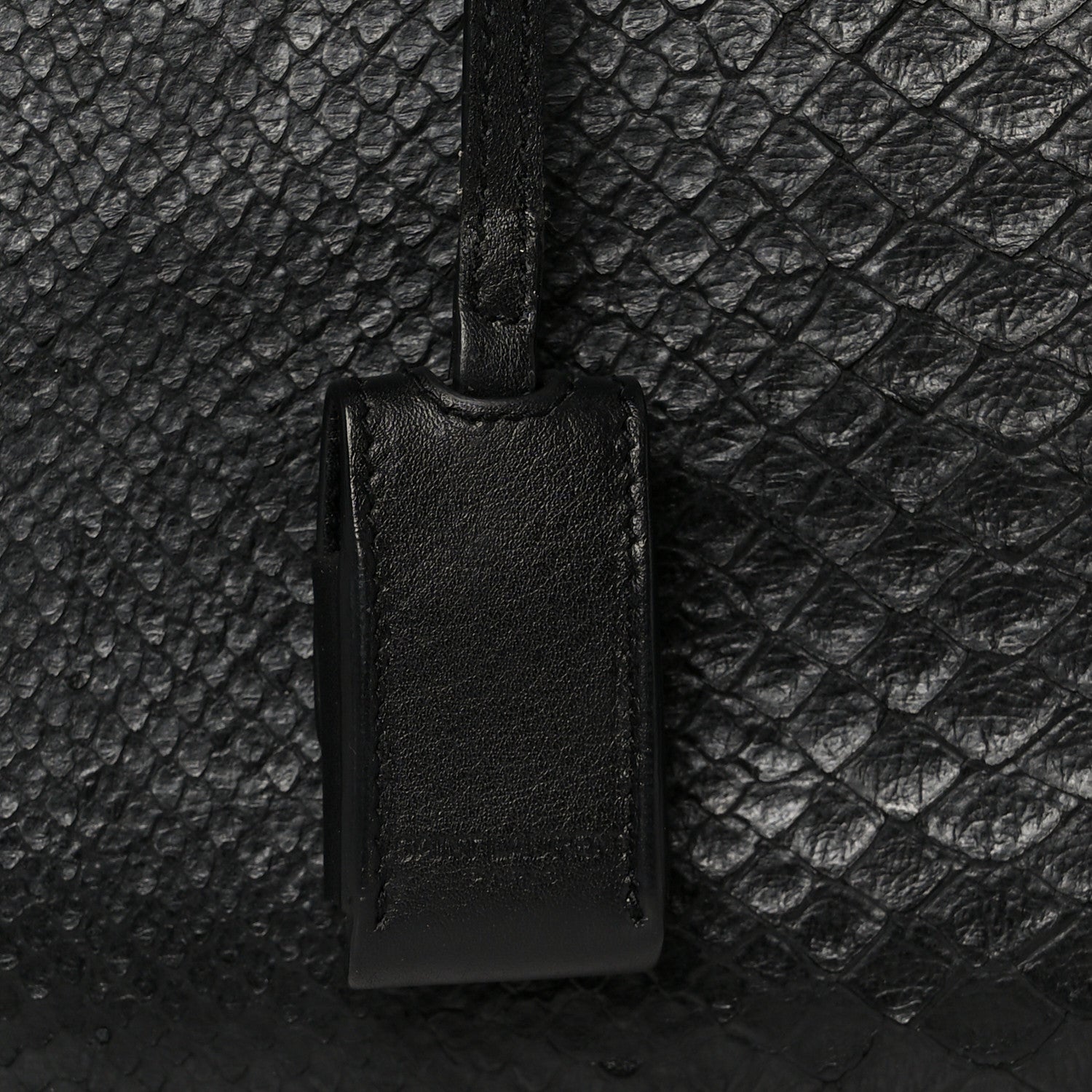 Python Calfskin Embossed Small Sac de Jour Black