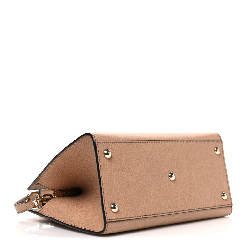 Dollar Calfskin Medium Soho Top Handle Satchel Camelia