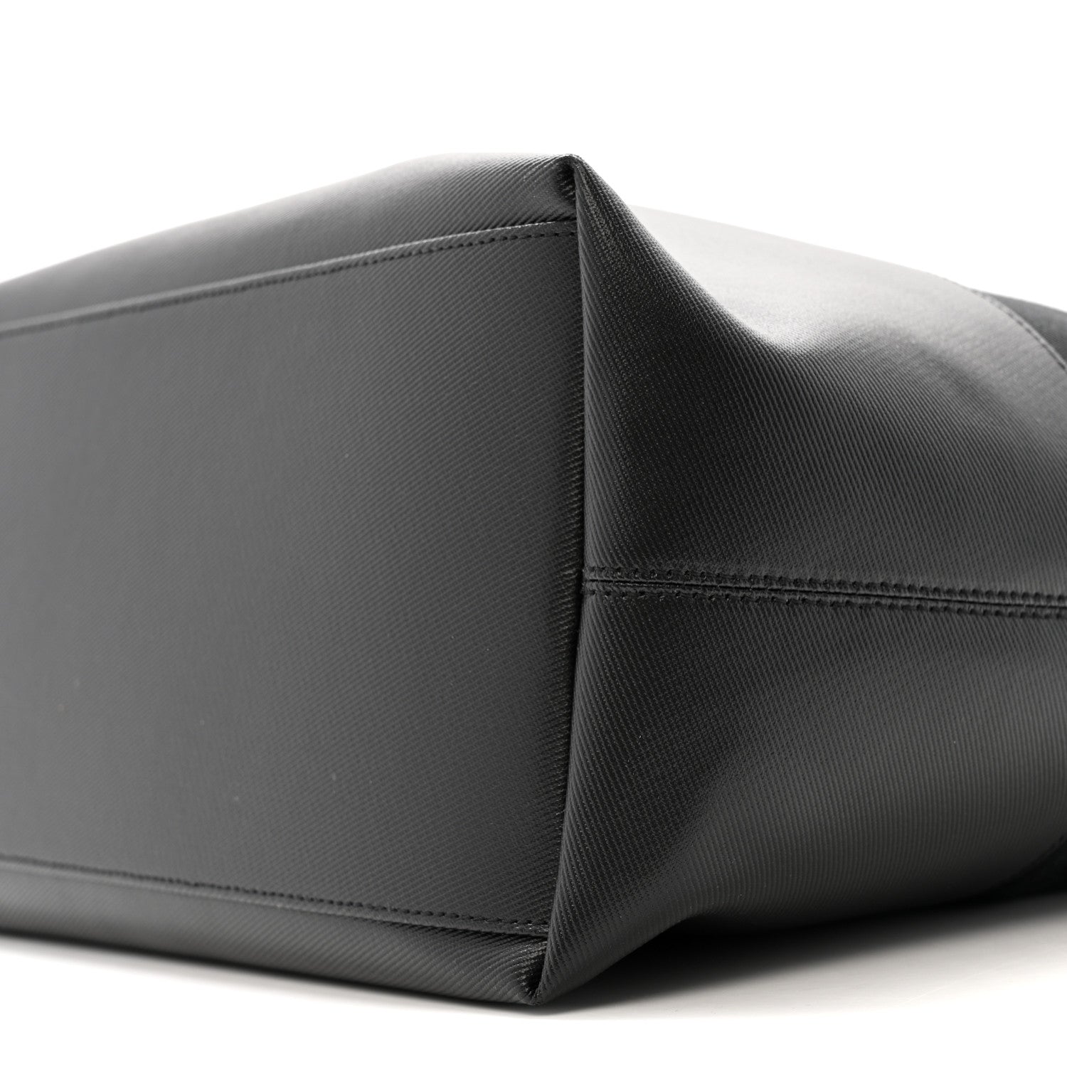 Canvas Calfskin T-Bar Shopping Bag Black