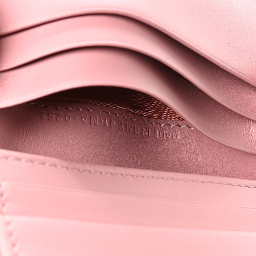 Lambskin Cannage Mini Lady Dior Wallet Pink