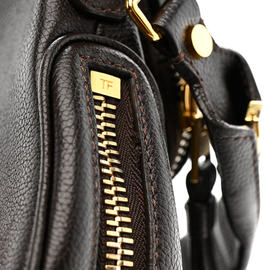 Calfskin Mini Jennifer Crossbody Bag Brown