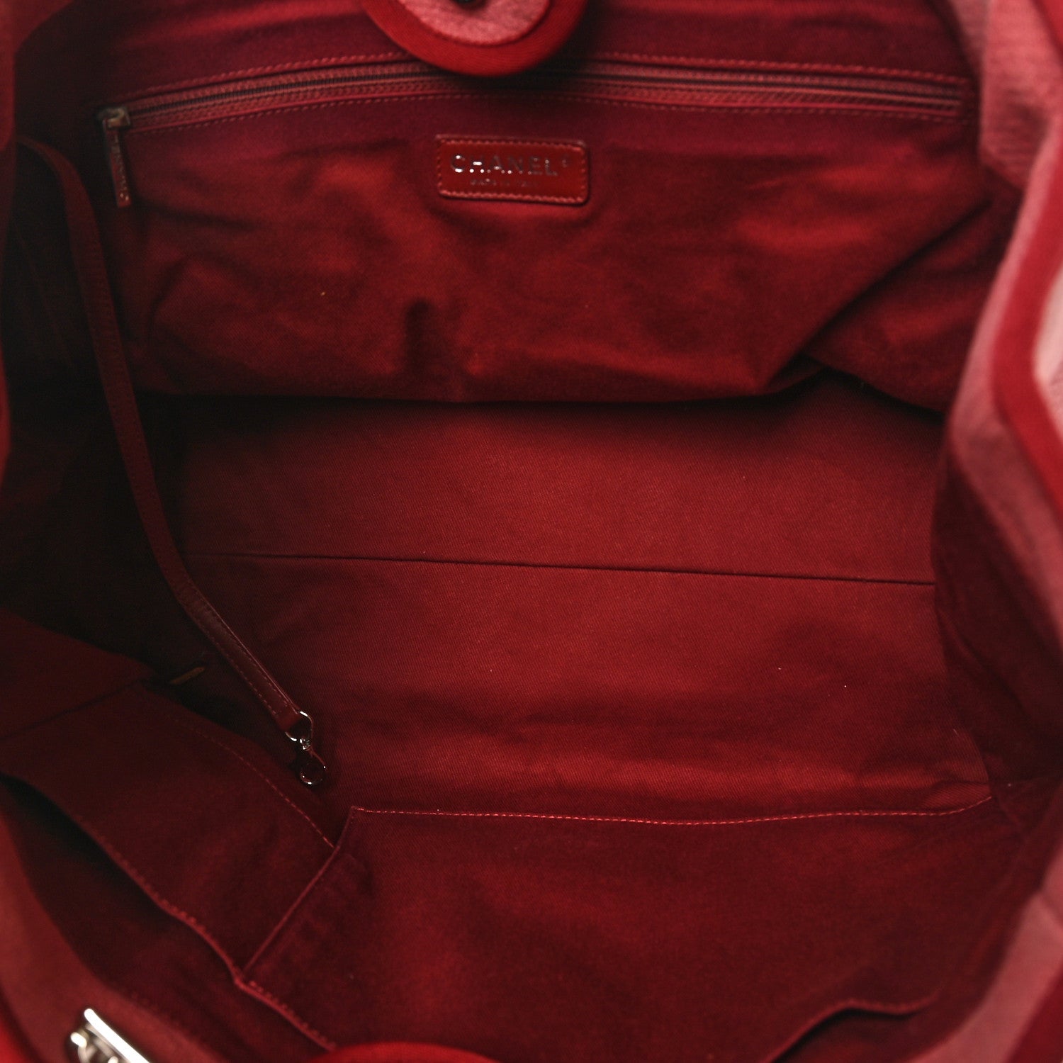 Canvas Medium Deauville Tote Red