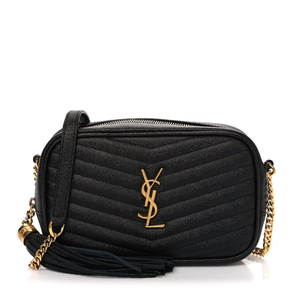 Grain De Poudre Matelasse Monogram Mini Lou Camera Bag Black