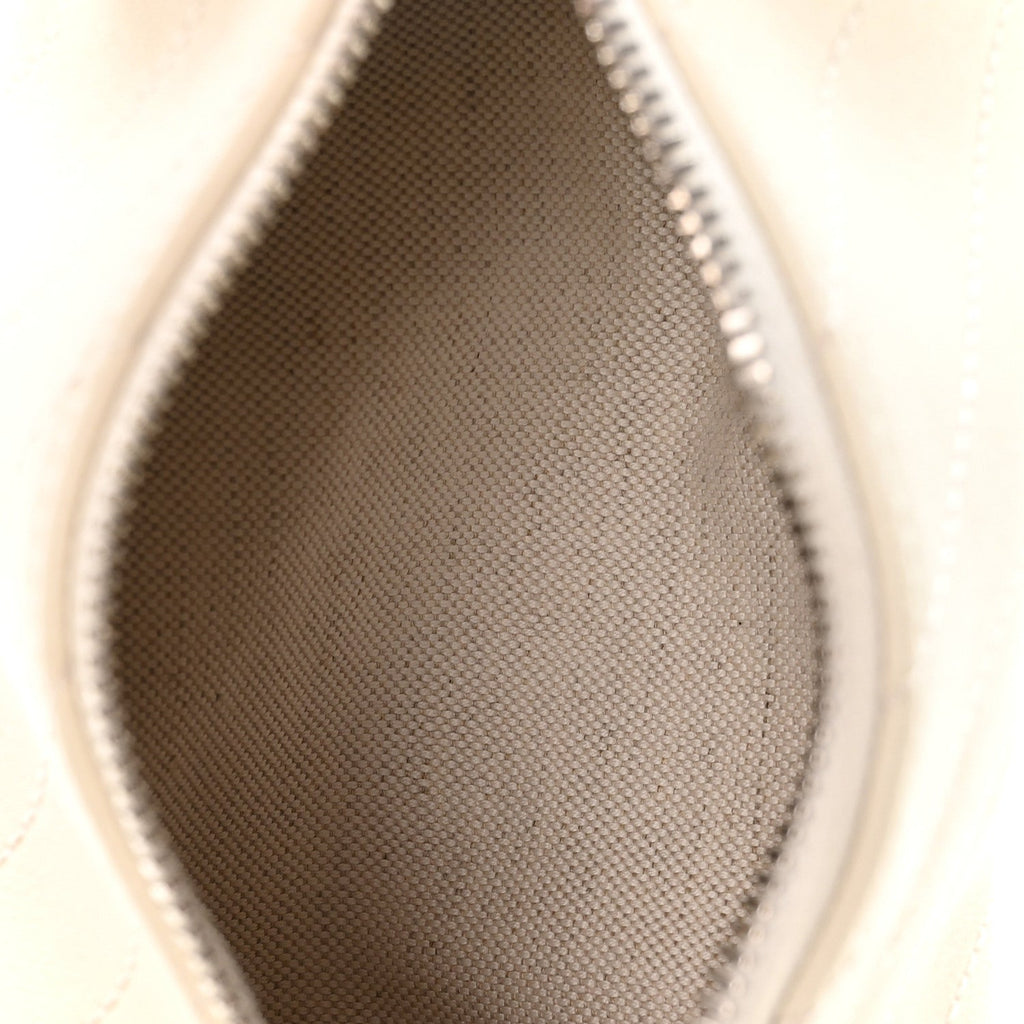 Sakai Be Green Calfskin Diagonal Stitched Mini Blondie Barrel Shoulder Bag Mystic White