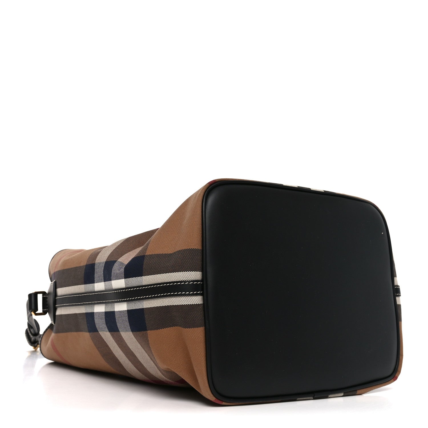 Giant Check Canvas Calfskin Ashby Bucket Bag Birch Brown
