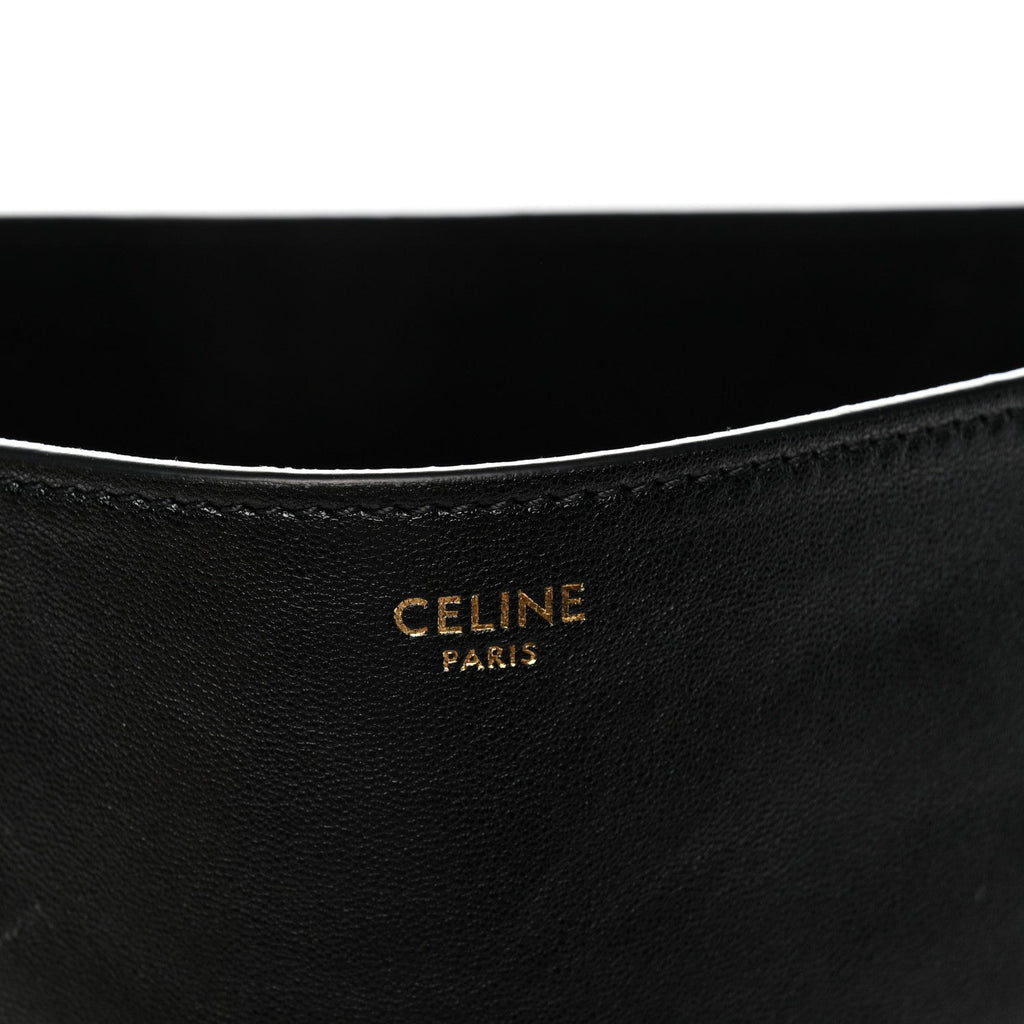 Shiny Lambskin Soft Triomphe Besace Bag Black