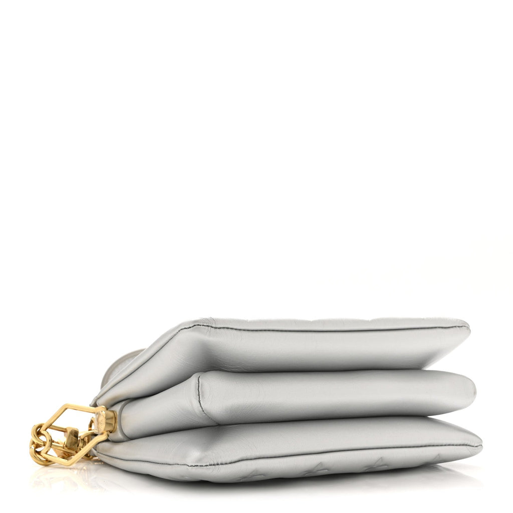 Lambskin Embossed Monogram Coussin BB Silver