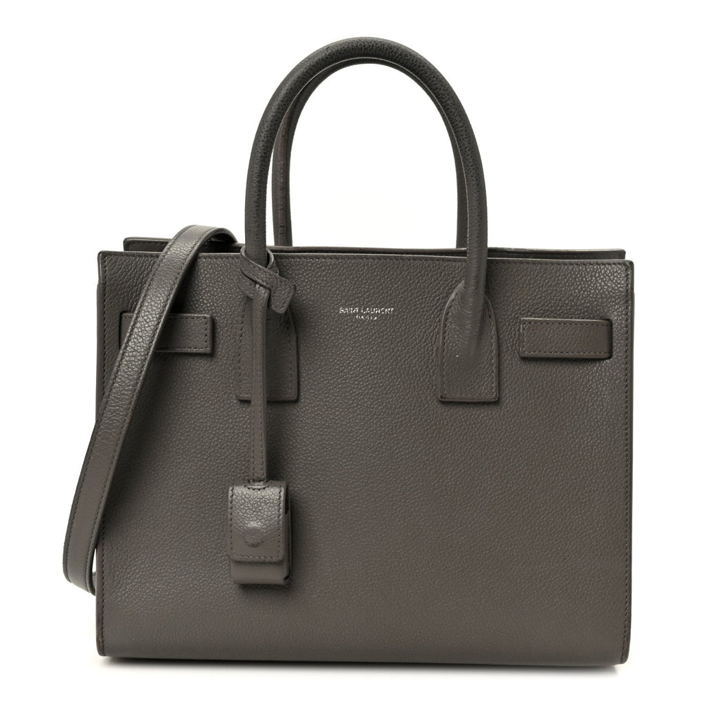 Grained Calfskin Baby Sac De Jour Fog