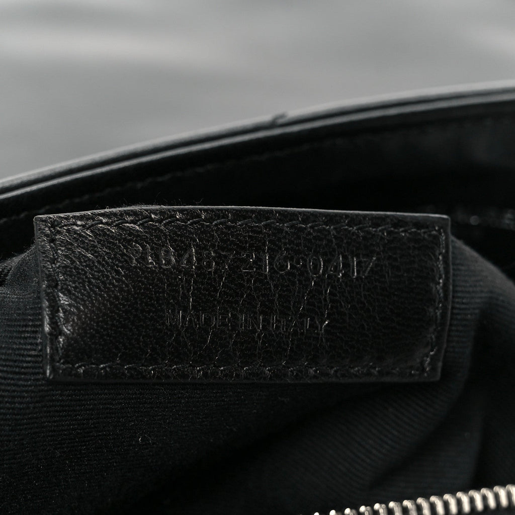Calfskin Y Quilted Monogram Medium Loulou Chain Satchel Black