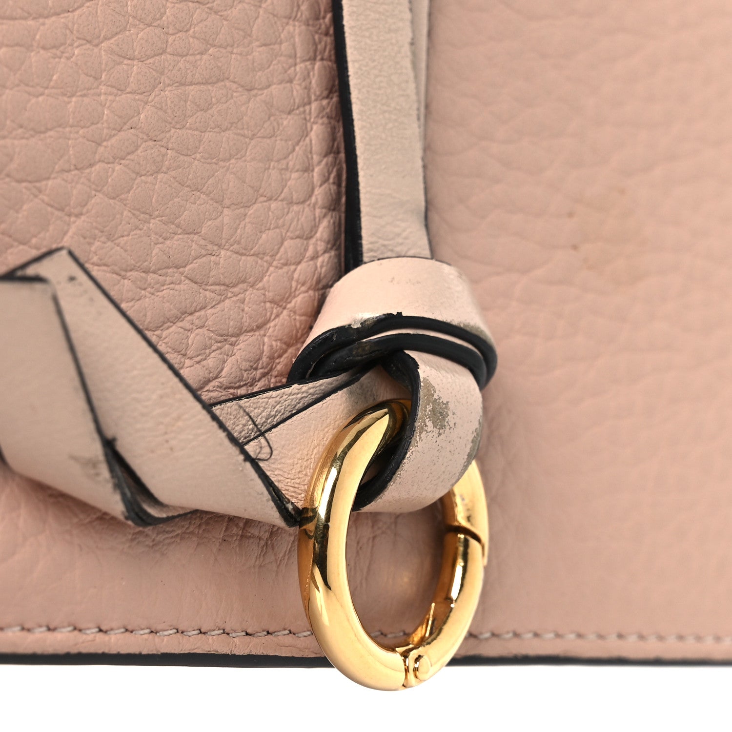 Calfskin Alphabet Long Wallet Blush Nude