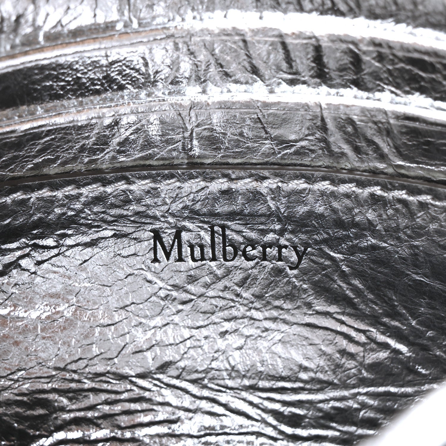 Metallic Crinkled Nappa Pillow Quilted Tiny Softie Bag Silver