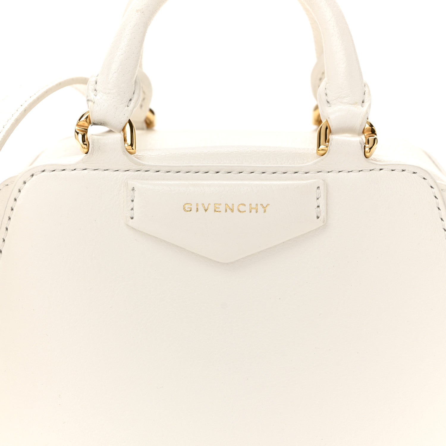 Tumbled Buffalo Micro Antigona Cube Bag White