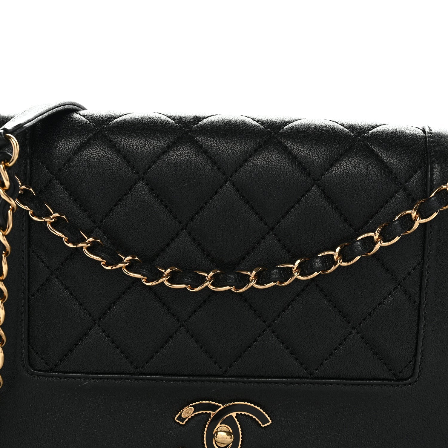 Sheepskin Quilted Vintage Mademoiselle Flap Black
