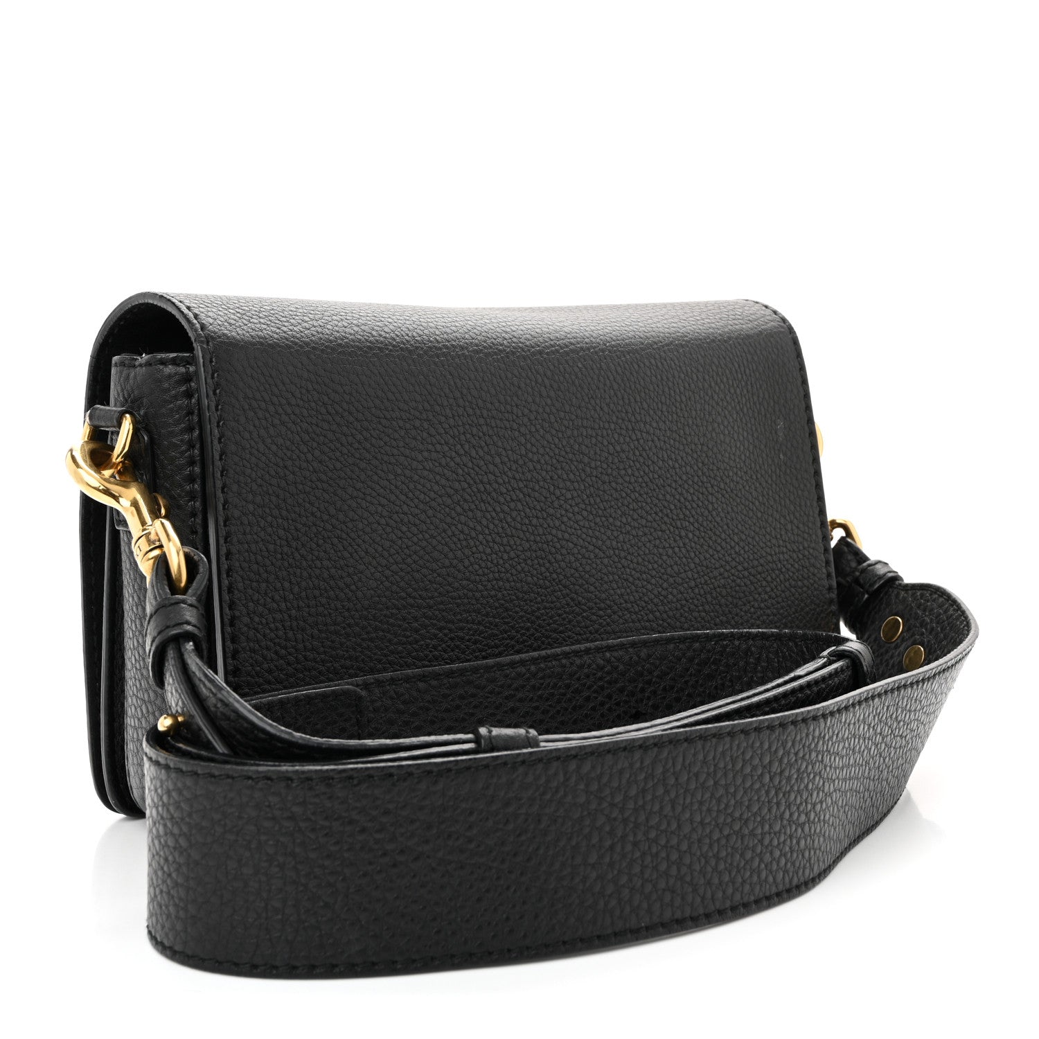 Grained Calfskin Dio(r)evolution Flap Bag Black