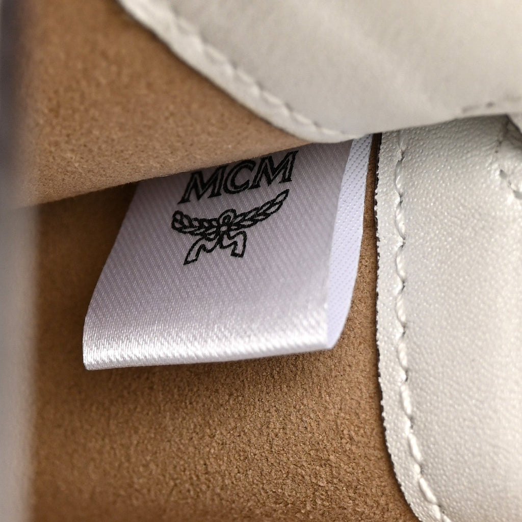 Grained Calfskin Medium Milla Convertible Backpack White Flake