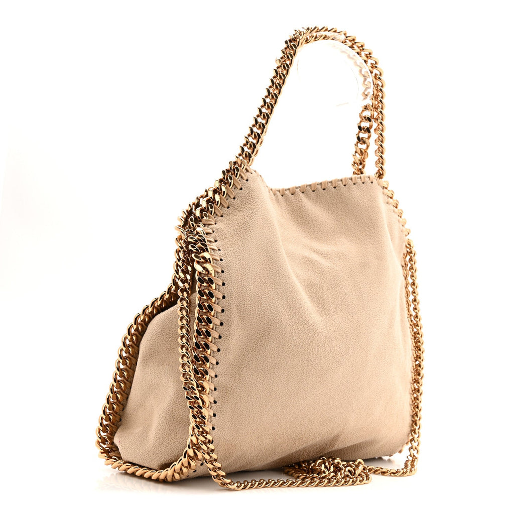 Shaggy Deer Mini Falabella Fold Over Tote Beige
