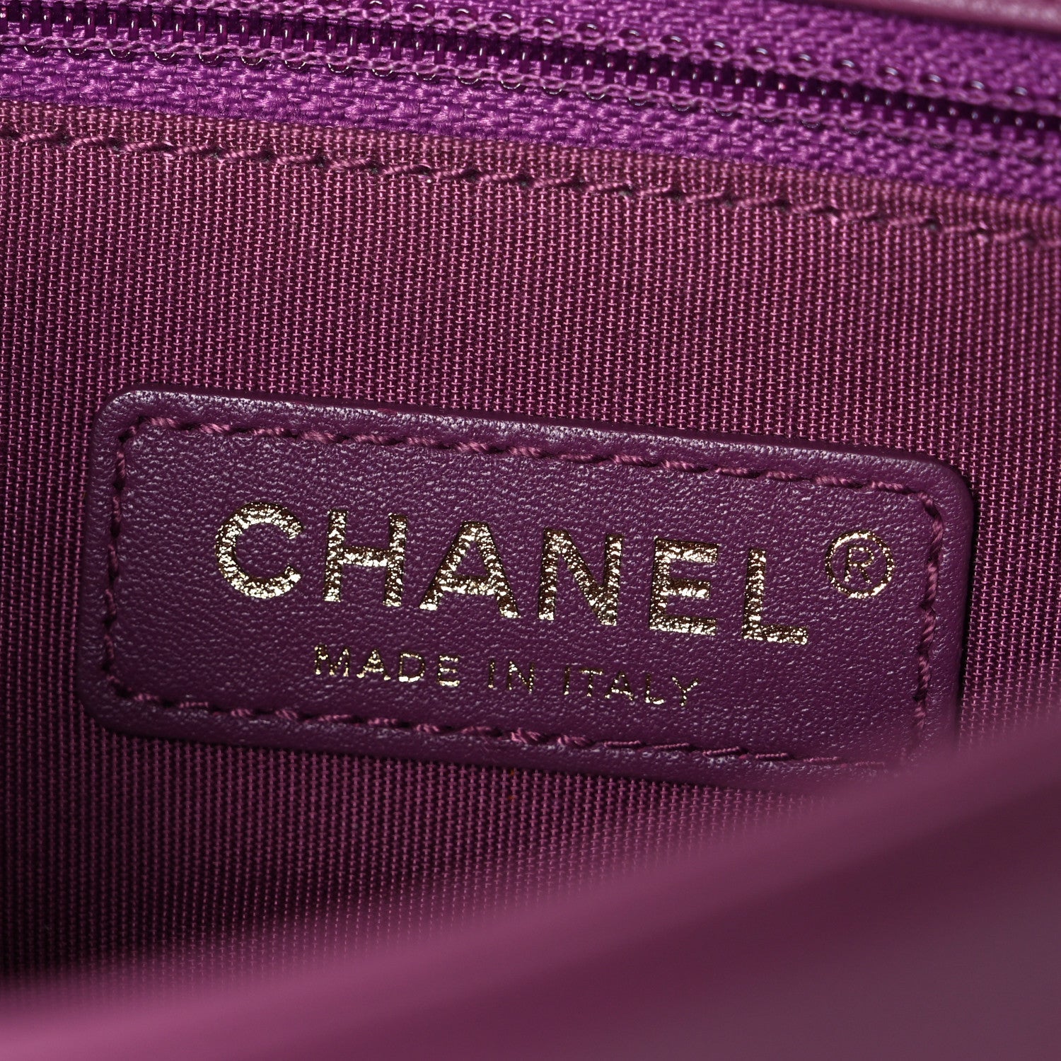 Caviar Quilted Mini Studded Flap  Purple