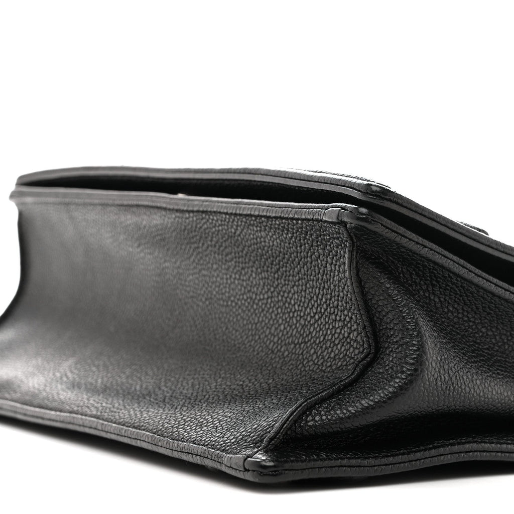 Grained Calfskin Medium Diorama Flap Bag Black