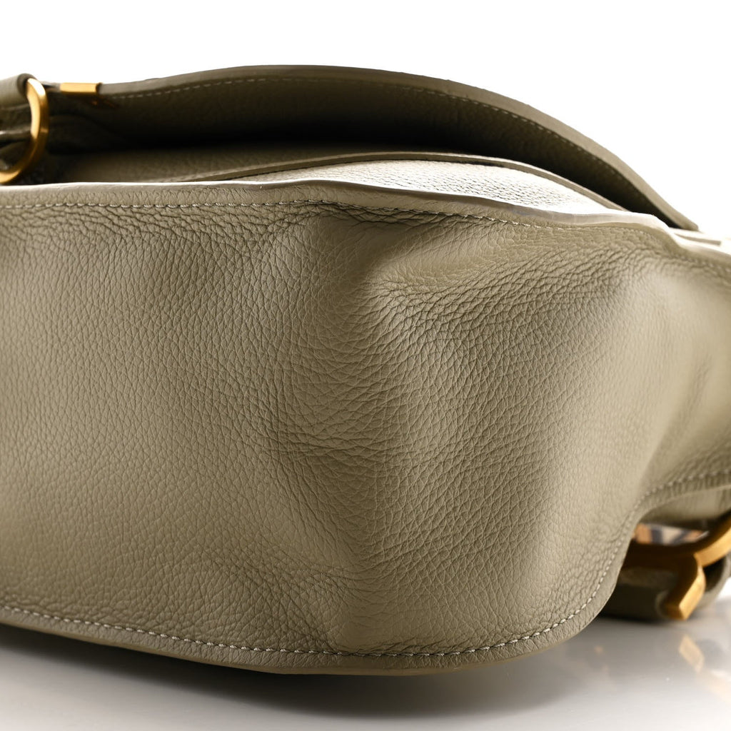 Calfskin Braided Medium Marcie Double Carry Slate Green