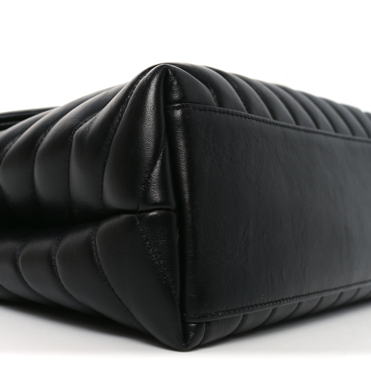 Calfskin Y Quilted Monogram Medium Loulou Chain Satchel Black