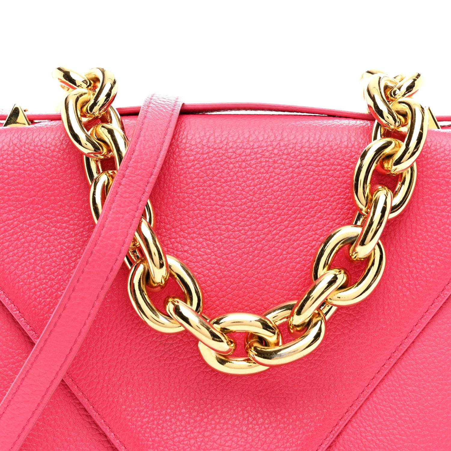 Calfskin Mount Envelope Bag Pink