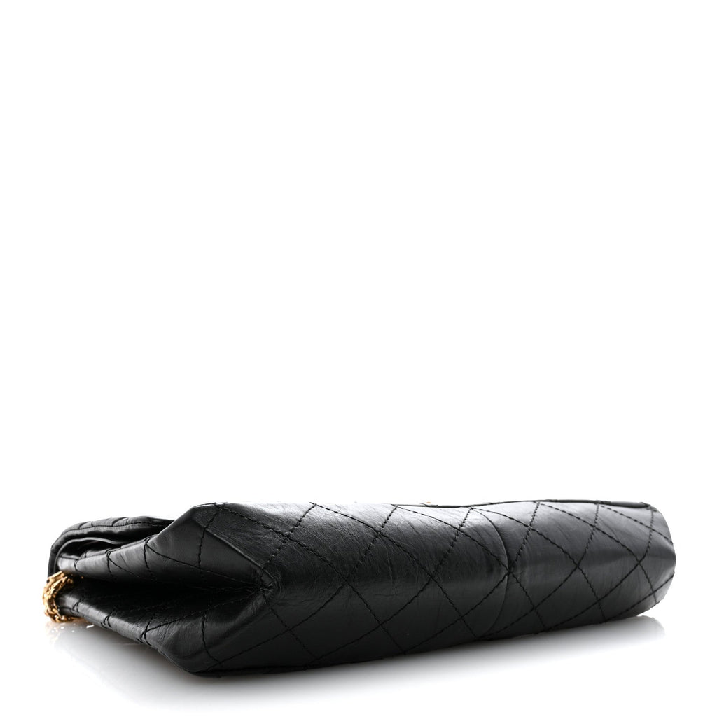 Aged Calfskin Quilted 2.55 Reissue 227 Flap Black