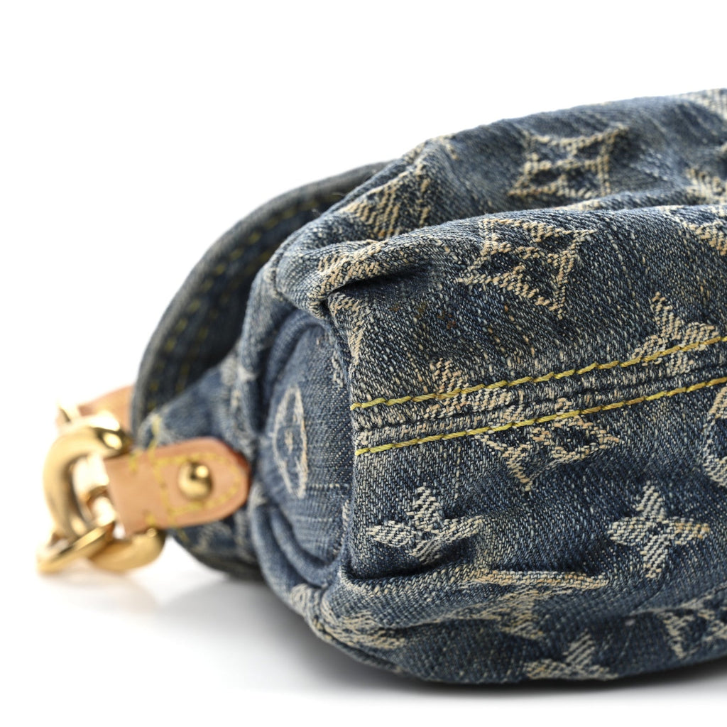 Monogram Denim Mini Pleaty Blue