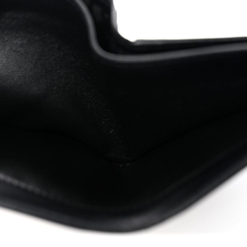 Matte Calfskin Tiny Cassandre East West Wallet Black