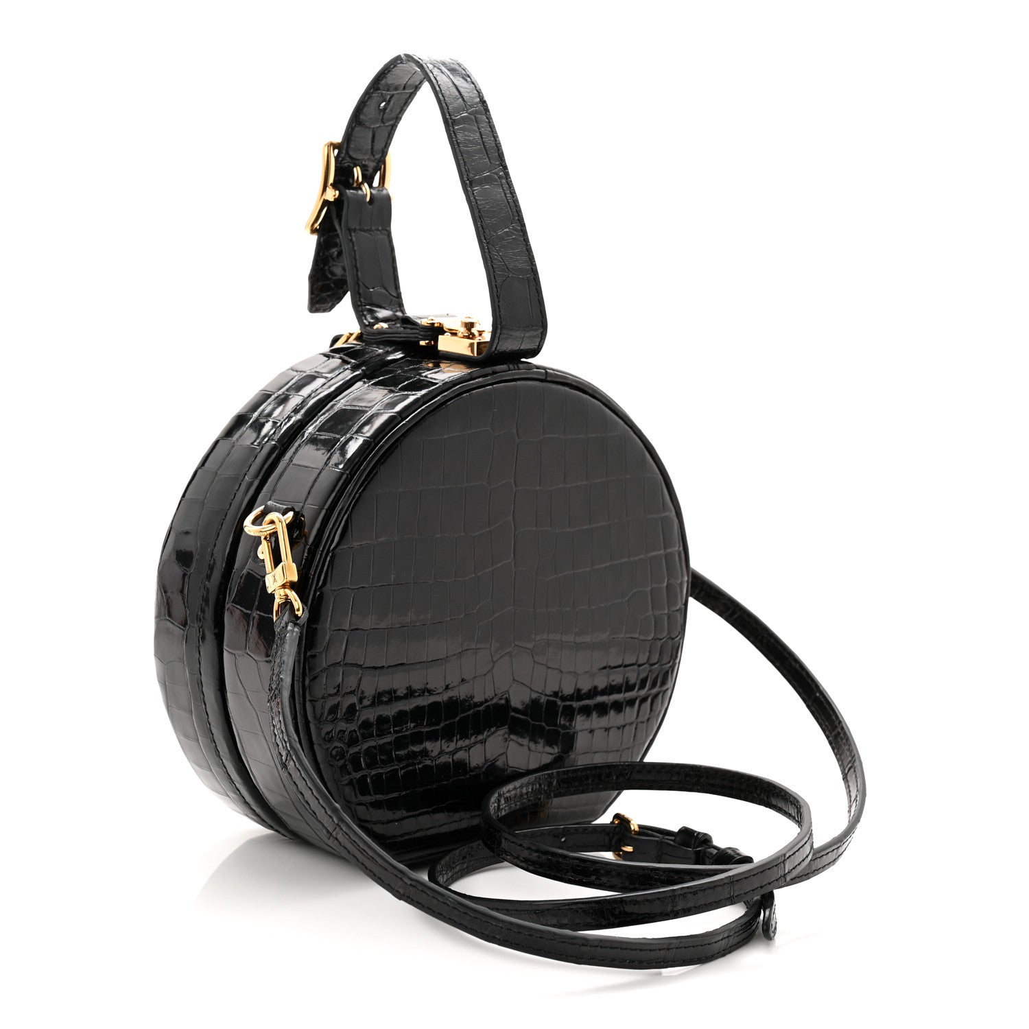Crocodile Petite Boite Chapeau Black