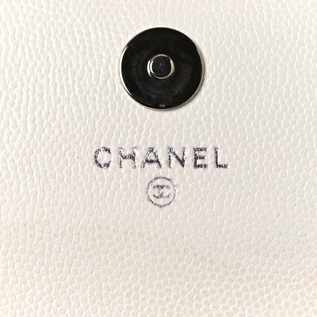Caviar Quilted My Everything Belt Flap  Holder White