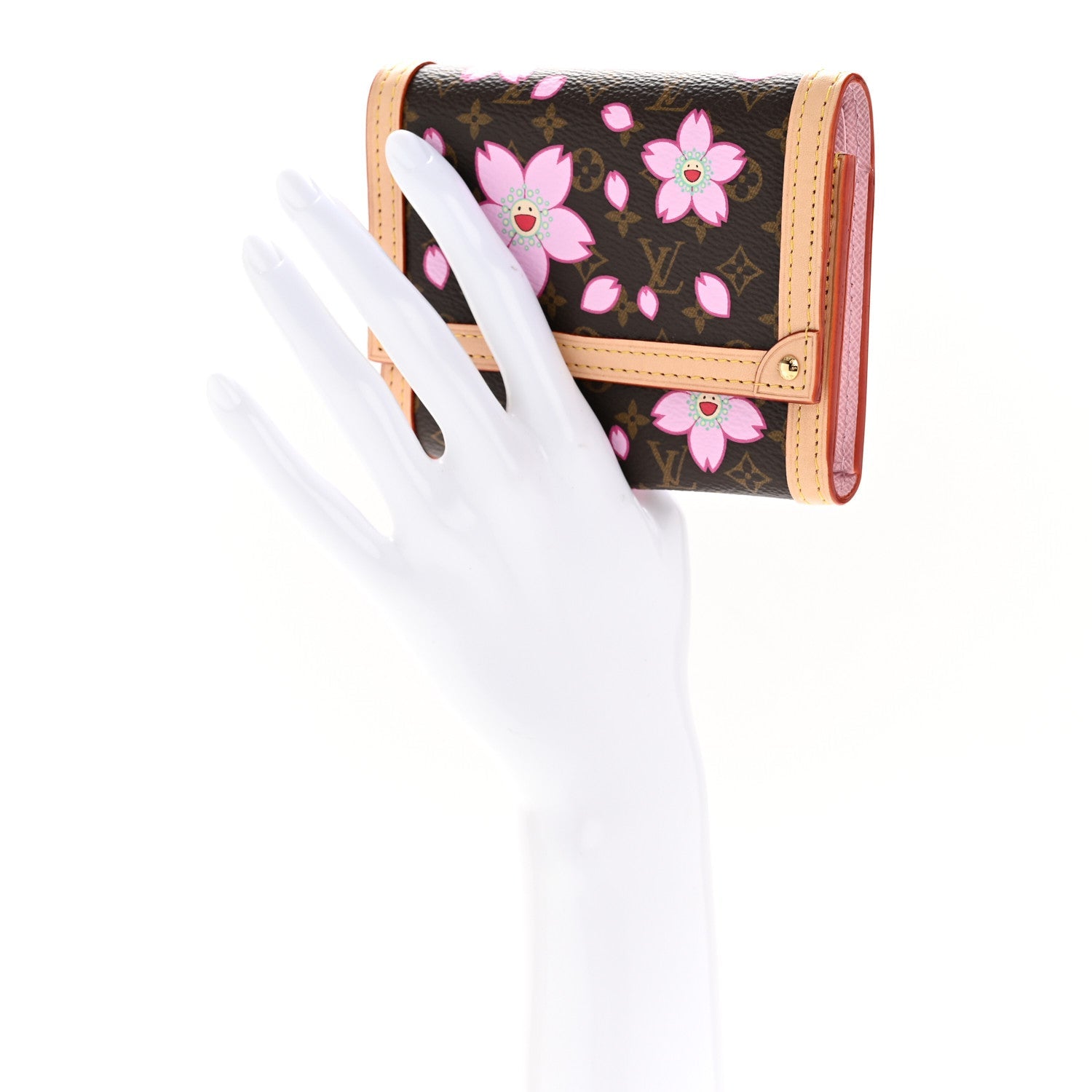 LV X TM Monogram Cherry Blossom Victorine Wallet Sakura Brown