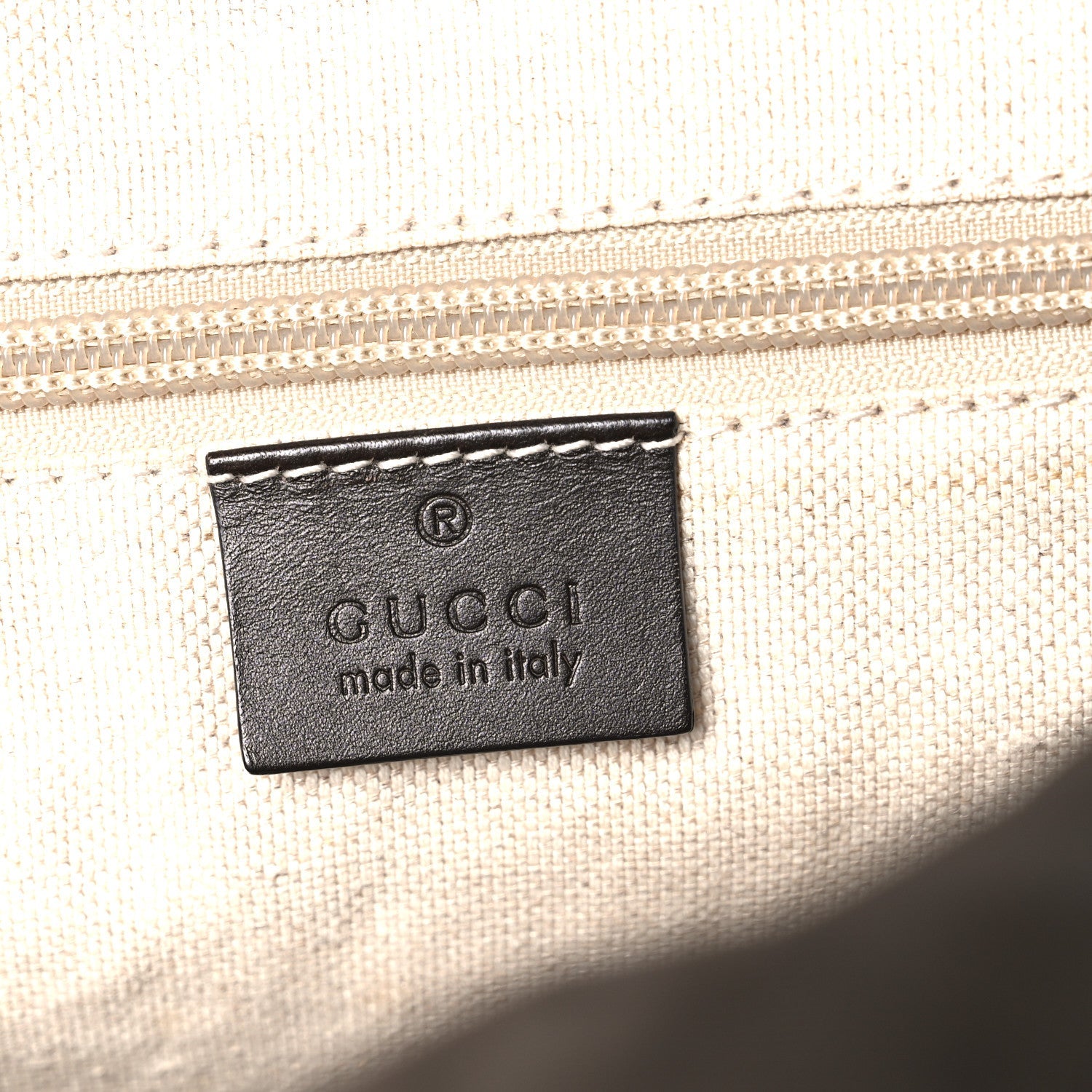 GG Supreme Monogram Medium Single Buckle Rucksack Backpack Beige Ebony Brown