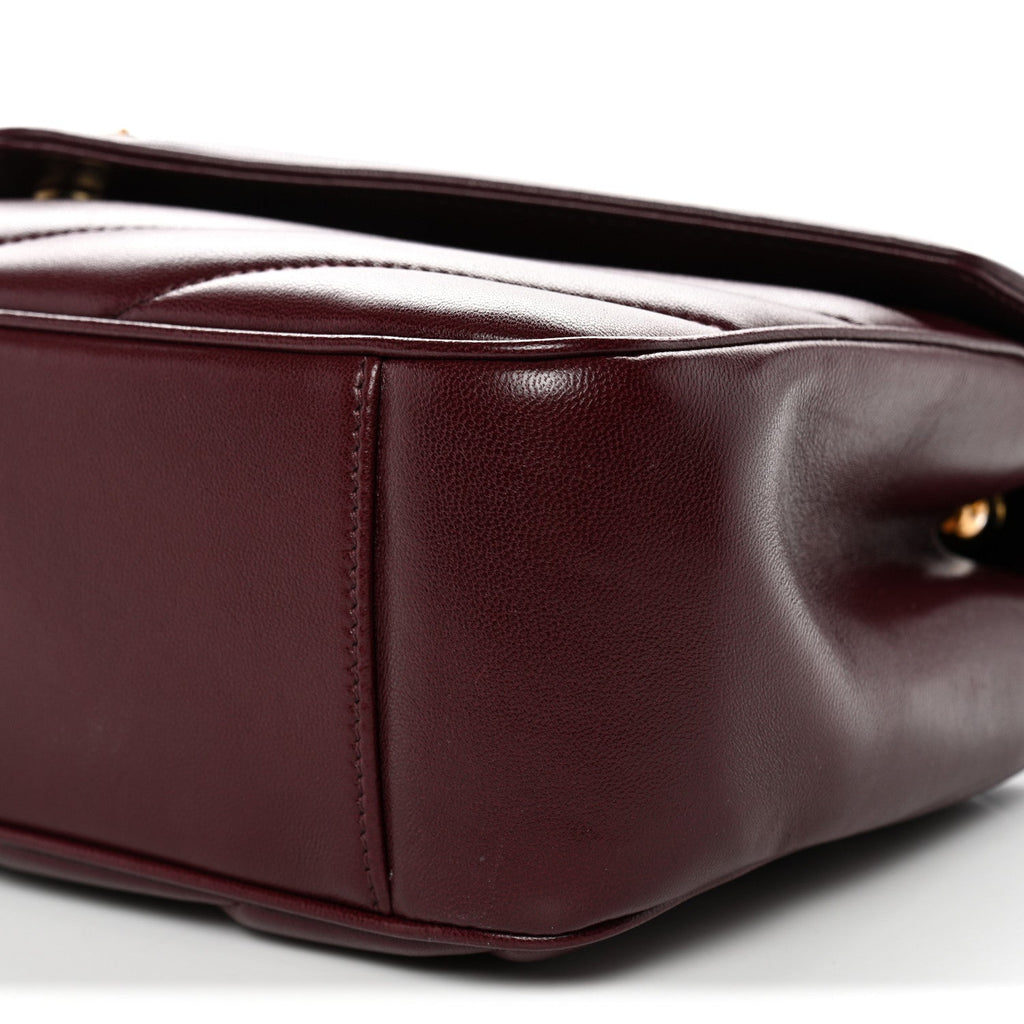 Lambskin Chevron Quilted Medium LouLou Rouge Cabernet