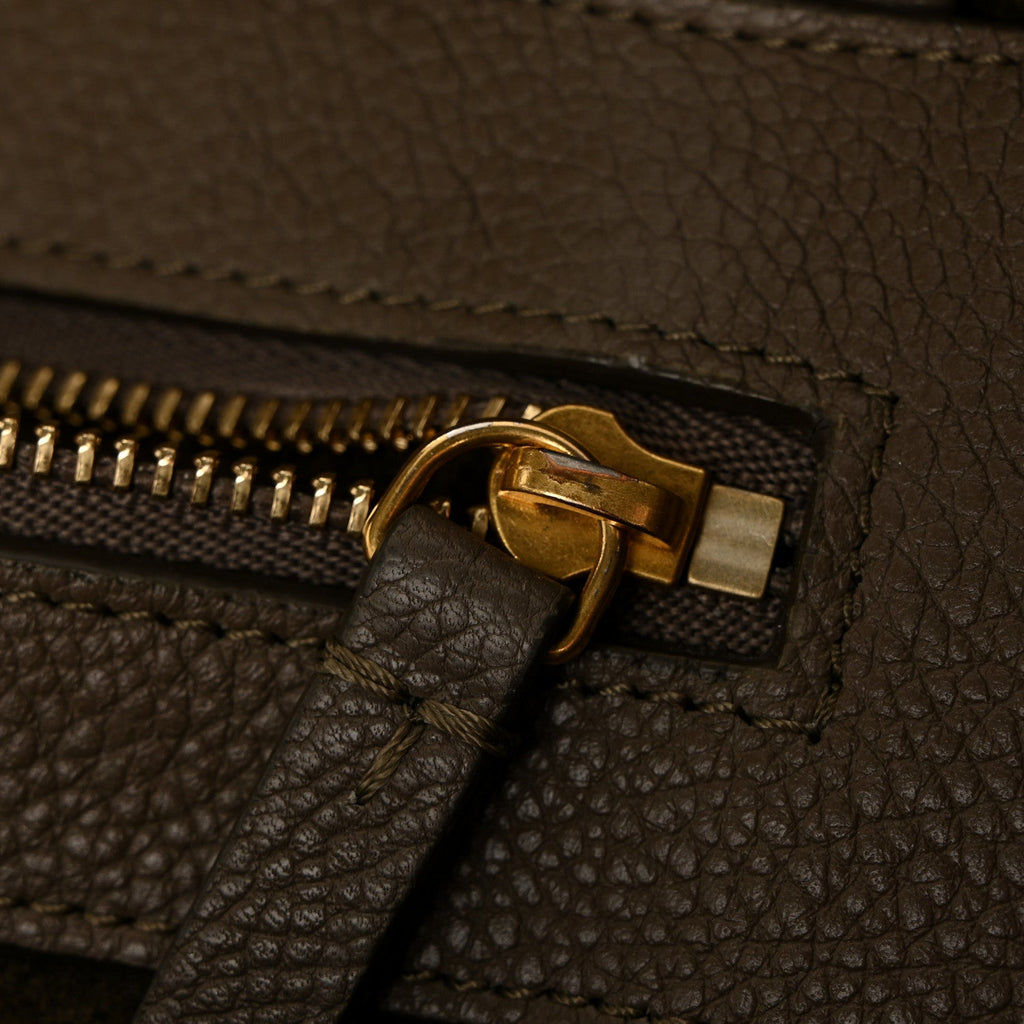 Soft Grained Calfskin Small Belt Cabas Taupe