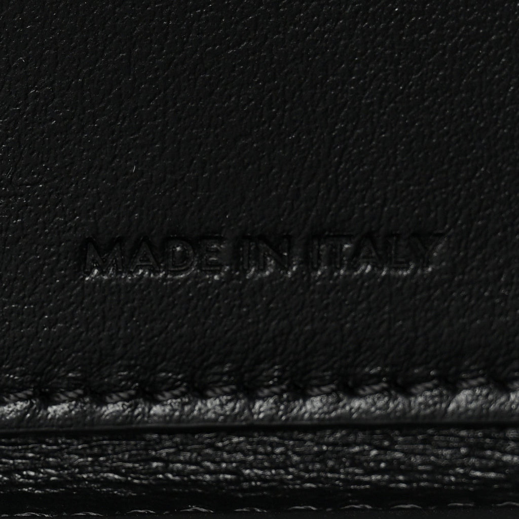 Satinated Calfskin 16 Small Tri-Fold Wallet Black