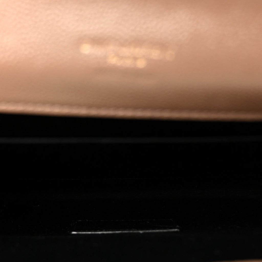 Grain De Poudre Matelasse Chevron Monogram Cassandre Flap Pouch Taupe