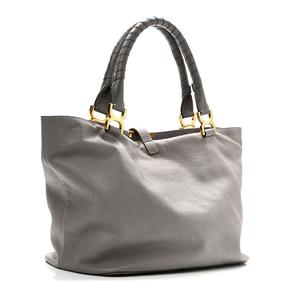 Calfskin Large New Marcie Tote Cashmere Grey